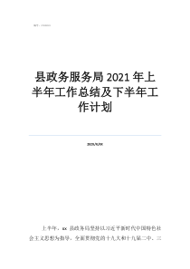 縣政務(wù)服務(wù)局2021年上半年工作總結(jié)及下半年工作計(jì)劃