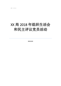 民主評議黨員局2018年組織生活會和民主評議黨員活動