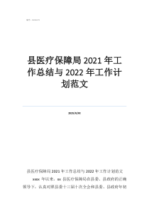 個(gè)人工作總結(jié)和計(jì)劃縣醫(yī)療保障局2021年工作總結(jié)與2022年工作計(jì)劃范文