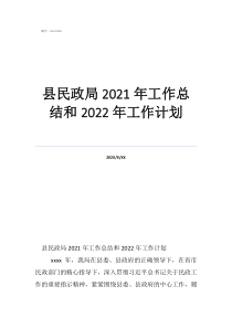民政部門工作總結縣民政局2021年工作總結和2022年工作計劃