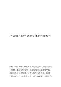 統(tǒng)戰(zhàn)部長(zhǎng)解放思想大討論心得體會(huì)