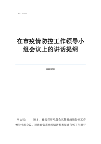 疫情防控領(lǐng)導(dǎo)小組及職在市疫情防控工作領(lǐng)導(dǎo)小組會(huì)議上的講話提綱