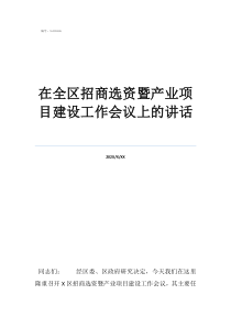 黨的建設(shè)工作會議要求在全區(qū)招商選資暨產(chǎn)業(yè)項目建設(shè)工作會議上的講話