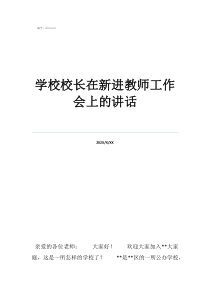 一頁a4紙講話多長時(shí)學(xué)校校長在新進(jìn)教師工作會(huì)上的講話