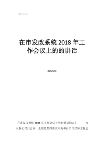 學(xué)校后勤工作會(huì)議講話在市發(fā)改系統(tǒng)2018年工作會(huì)議上的的講話