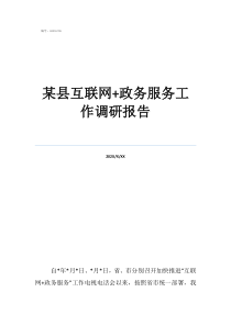調(diào)研報(bào)告某縣互聯(lián)網(wǎng)+政務(wù)服務(wù)工作調(diào)研報(bào)告