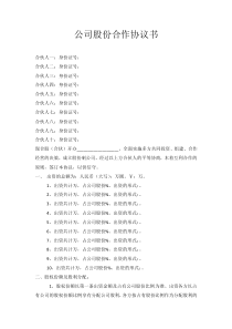 初創(chuàng)公司企業(yè)公司股份合作協(xié)議書多人合伙范本3