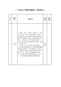 電廠安全生產(chǎn)督導(dǎo)檢查表