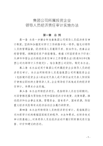 集團公司所屬投資企業(yè)領(lǐng)導(dǎo)人員經(jīng)濟責任審計實施辦法