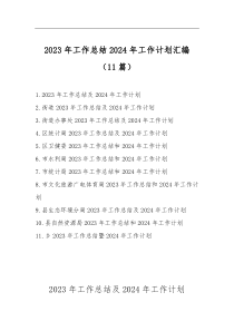 2023年工作總結(jié)2024年工作計劃匯編（11篇）