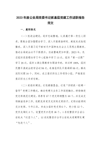 2023年度公安局黨委書記抓基層黨建工作述職報(bào)告范文