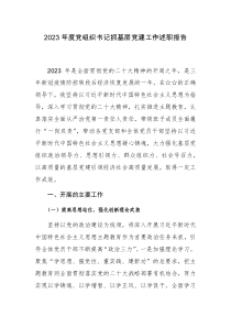 黨組織書(shū)記2023年度抓基層黨建工作述職報(bào)告范文3篇