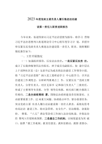 2023年度黨政主要負責人履行推進法治建設第一責任人職責述職報告