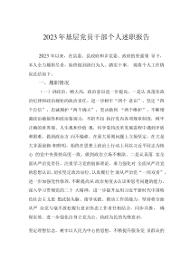 2023年基層黨員干部個人述職報告