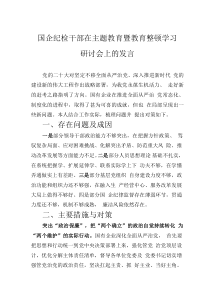 國企紀(jì)檢干部在主題教育暨教育整頓學(xué)習(xí)研討會(huì)上的發(fā)言