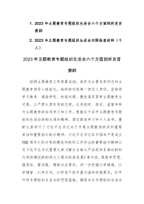 2023年主題教育專題組織生活會個(gè)人六個(gè)方面檢視剖析發(fā)言提綱范文2篇