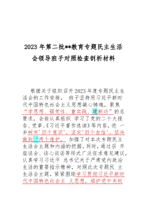 2023年第二批教育專(zhuān)題民主生活會(huì)領(lǐng)導(dǎo)班子對(duì)照檢查剖析材料