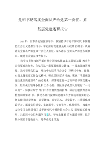 黨組書記落實全面從嚴治黨第一責任、抓基層黨建述職報告