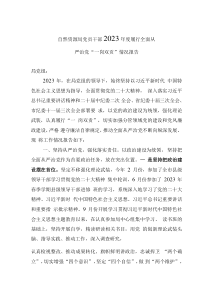 自然資源局黨員干部2023年度履行全面從嚴(yán)治黨“一崗雙責(zé)”情況報告