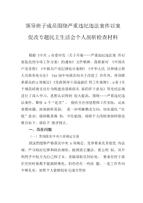 領(lǐng)導(dǎo)班子成員圍繞嚴(yán)重違紀(jì)違法案件以案促改專題民主生活會個人剖析檢查材料