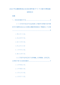 2023年主題教育民主生活會領(lǐng)導(dǎo)班子“6個方面”對照檢查材料范文兩篇