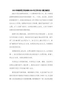 2023年商務局工作總結和2024年工作計劃2篇匯編范文