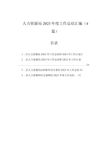 人力資源局2023年度工作總結(jié)匯編（4篇）