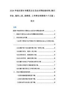 2024年部長專題民主生活會對照檢查材料（踐行宗旨、服務(wù)人民、政績觀、工作責(zé)任制等新六個方面）范文