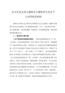 辦公室黨支部主題教育專題組織生活會(huì)個(gè)人對(duì)照檢查材料