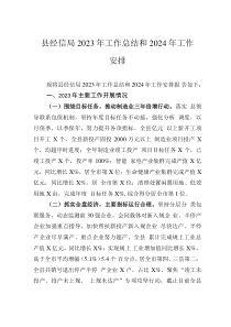 縣經(jīng)信局2023年工作總結(jié)和2024年工作安排