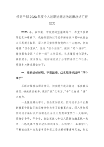 領導干部2023年度個人述職述德述法述廉總結匯報范文