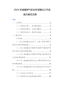 2024年城鎮(zhèn)燃氣安全專項整治工作實施方案范文稿