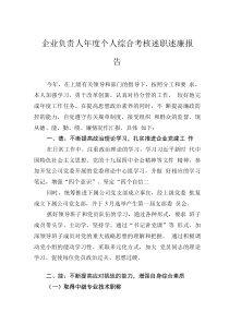 企業(yè)負(fù)責(zé)人年度個(gè)人綜合考核述職述廉報(bào)告