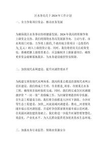 區(qū)水務(wù)局關(guān)于2024年工作計(jì)劃