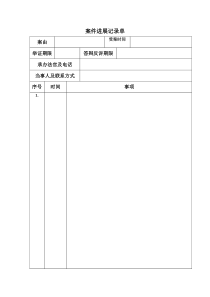 律師庭前準(zhǔn)備工作實(shí)務(wù)--【通用類】1--1進(jìn)展記錄單