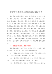 專家型及高層次人才隊(duì)伍建設(shè)調(diào)研報(bào)告