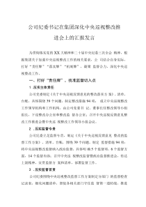 公司紀(jì)委書記在集團(tuán)深化中央巡視整改推進(jìn)會(huì)上的匯報(bào)發(fā)言