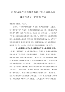 在2024年在全市打造新時(shí)代社會(huì)治理典范城市推進(jìn)會(huì)上的匯報(bào)發(fā)言