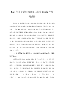 2024年市鄉(xiāng)鎮(zhèn)財政辦主任綜合能力提升培訓(xùn)感悟