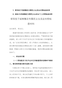 2024年度領導班子（個人）巡察整改專題民主生活會對照檢查材料范文2篇