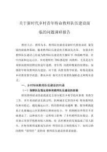 關(guān)于新時代鄉(xiāng)村青年特崗教師隊伍建設(shè)面臨的問題調(diào)研報告