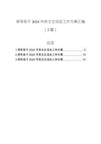 領(lǐng)導(dǎo)班子2024年民主生活會(huì)工作方案匯編（2篇）