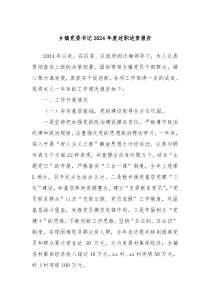 鄉(xiāng)鎮(zhèn)黨委書記2024年度述職述責報告