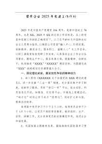 國有企業(yè)2025年黨建工作計劃