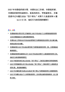 2025年市委組織部分管、市委社會工作部、市委組織部、市委組織部常務(wù)副部長、醫(yī)保局局長、學(xué)校副校長、鄉(xiāng)鎮(zhèn)黨委書記專題生活會“四個帶頭”對照個人檢查材料4篇word文(含：違紀(jì)行為典型案例解析)