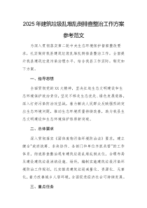 2025年建筑垃圾亂堆亂倒排查整治工作方案參考范文