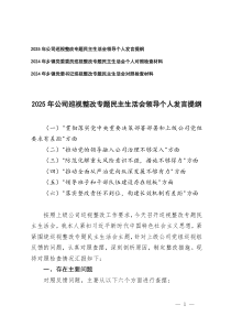2025年鄉(xiāng)鎮(zhèn)黨委委員、黨委書記公司巡視整改專題民主生活會領(lǐng)導(dǎo)個人發(fā)言對照檢查材料（六個方面）