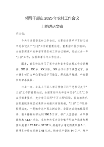 領(lǐng)導(dǎo)干部在2025年農(nóng)村工作會(huì)議上的講話(huà)文稿