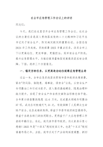 在全市應(yīng)急管理工作會議上的講話