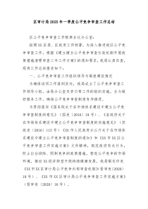 區(qū)審計(jì)局2025年一季度公平競(jìng)爭(zhēng)審查工作總結(jié)